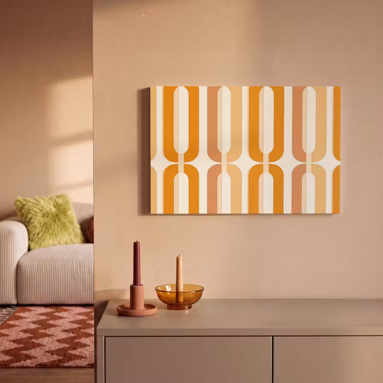 U-vorm - Retro - Oranje canvas 2cm klein 34 -sfeer1