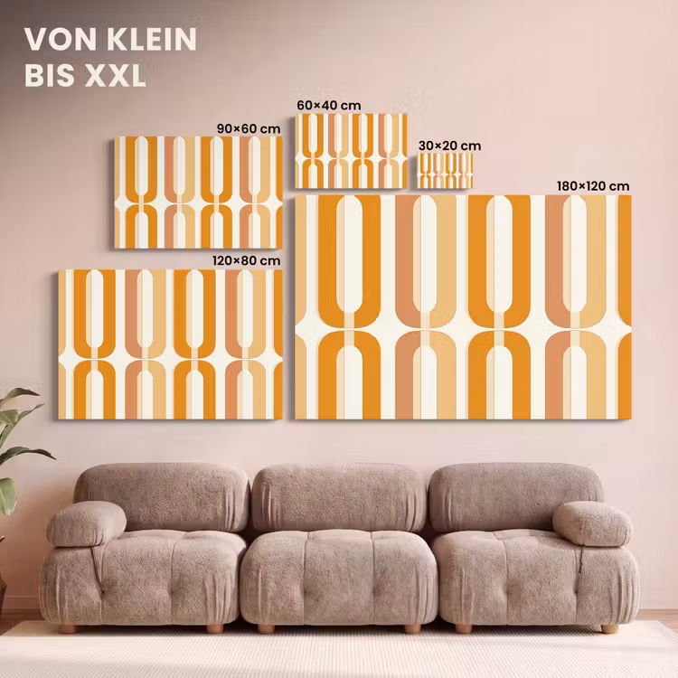U-vorm - Retro - Oranje canvas 2cm klein 34 -Xsfeer8_DE