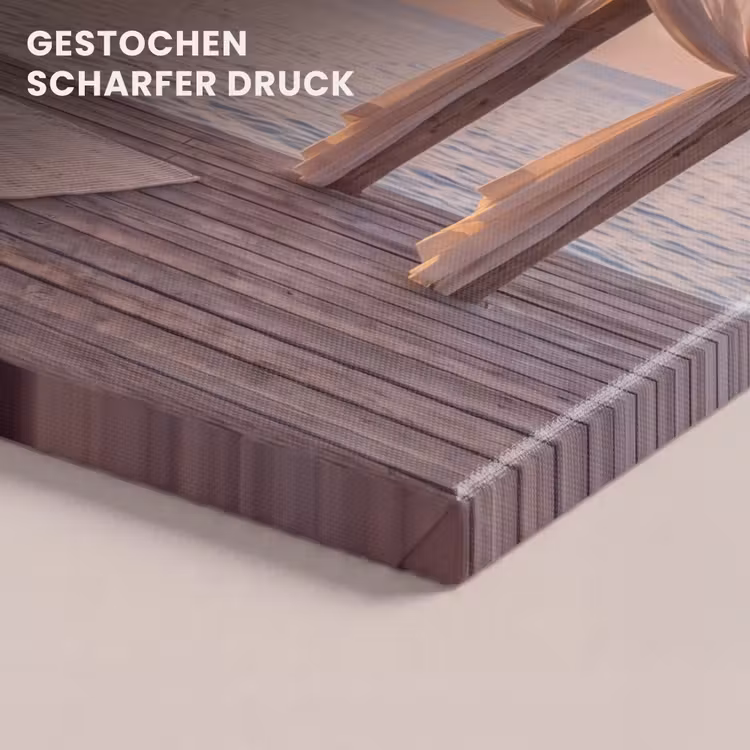 Overkapping - Zee - Zonsondergang - Vakantie - Rust canvas 2cm klein -closeup_print_DE