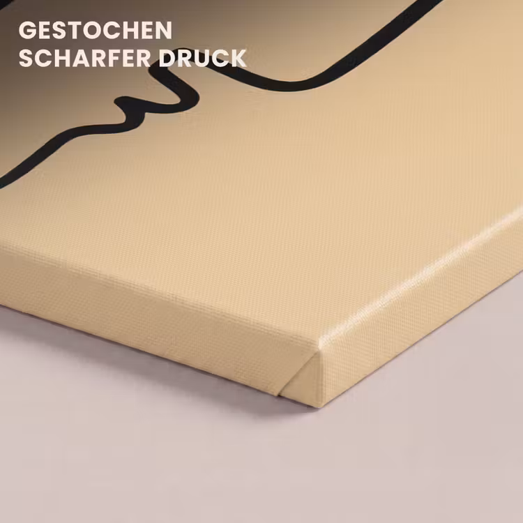 Overlappende profielen - Lichtbruin - Zwart canvas 2cm klein -closeup_print_DE