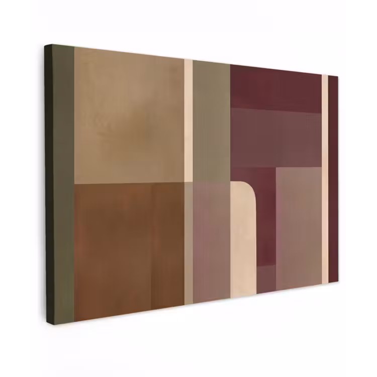Vlakken - Abstract - Bordeaux - Lijnen canvas 2cm klein -z3d