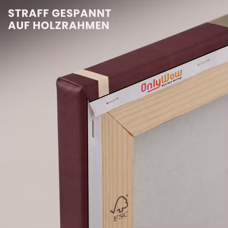 Vlakken - Abstract - Bordeaux - Lijnen canvas 2cm klein -uniquesellingpoint_afwerking-onlywow_DE