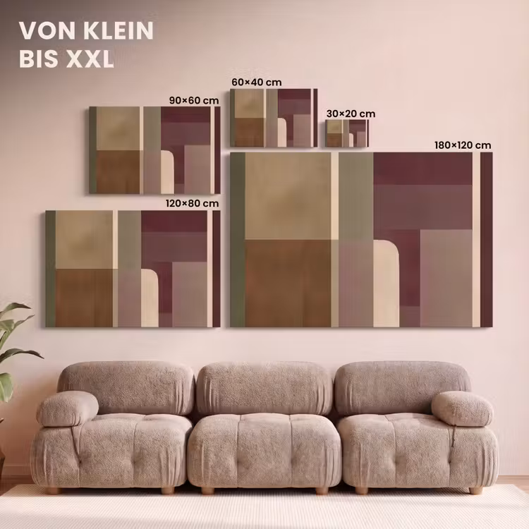 Vlakken - Abstract - Bordeaux - Lijnen canvas 2cm klein -Xsfeer8_DE