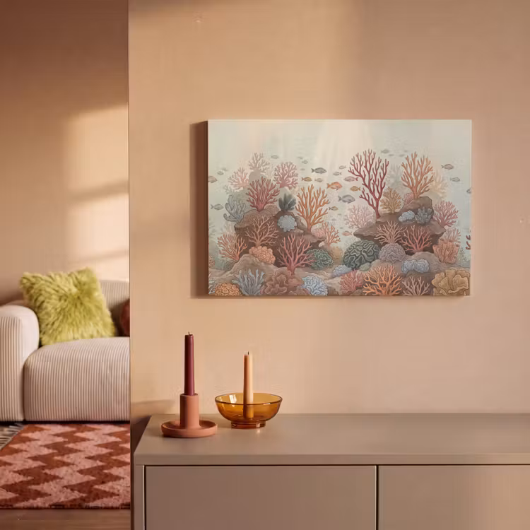 Onderwater - Koraal - Vis - Natuur canvas 2cm klein -sfeer1