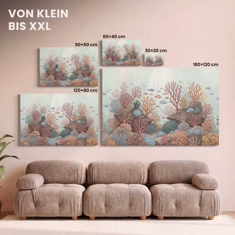 Onderwater - Koraal - Vis - Natuur canvas 2cm klein -Xsfeer8_DE