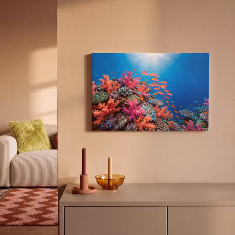 Onderwater - Koraalrif - Vissen - Oceaan - Natuur canvas 2cm klein -sfeer1