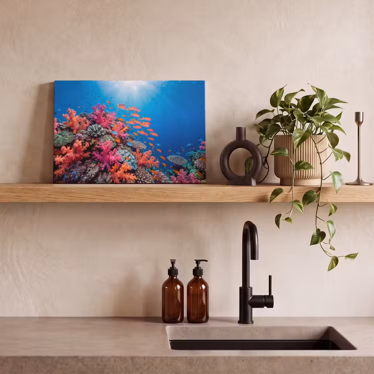 Onderwater - Koraalrif - Vissen - Oceaan - Natuur canvas 2cm klein -sfeer3