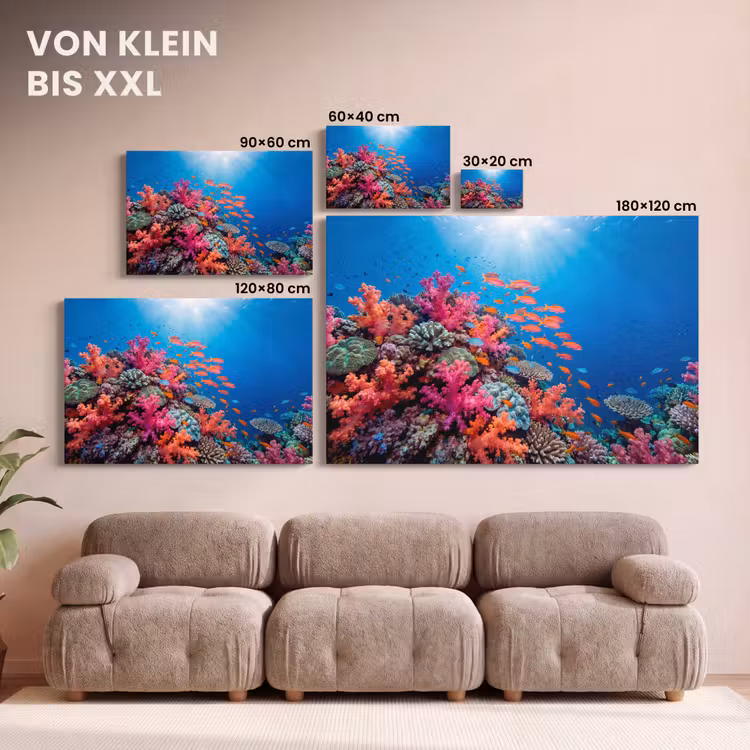 Onderwater - Koraalrif - Vissen - Oceaan - Natuur canvas 2cm klein -Xsfeer8_DE