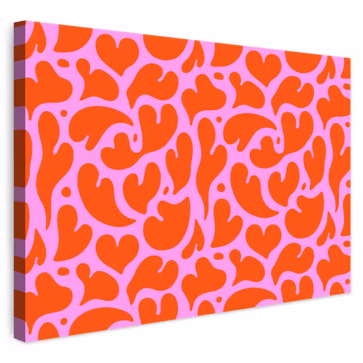 Valentijn - Harten - Roze - Rood canvas 2cm klein 34 -3d