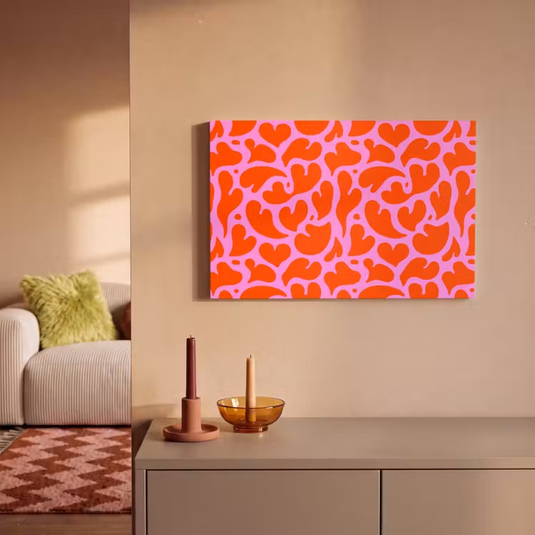 Valentijn - Harten - Roze - Rood canvas 2cm klein 34 -sfeer1