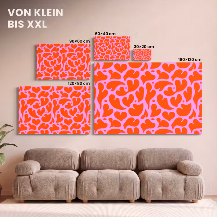 Valentijn - Harten - Roze - Rood canvas 2cm klein 34 -Xsfeer8_DE