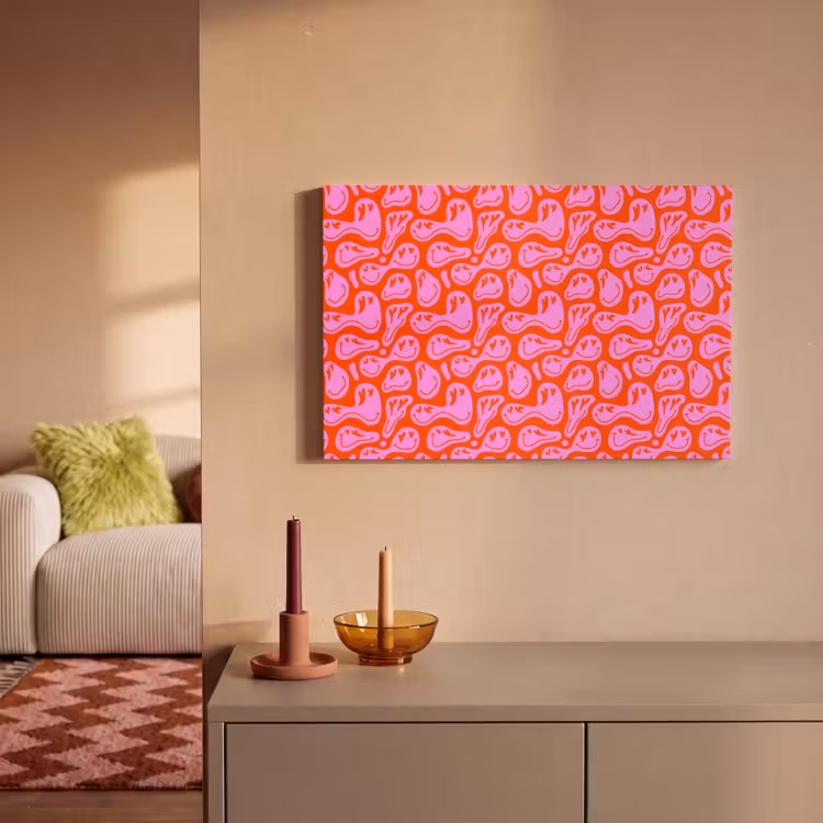 Valentijn - Smiley - Rood - Roze canvas 2cm klein 34 -sfeer1