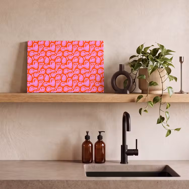 Valentijn - Smiley - Rood - Roze canvas 2cm klein 34 -sfeer3