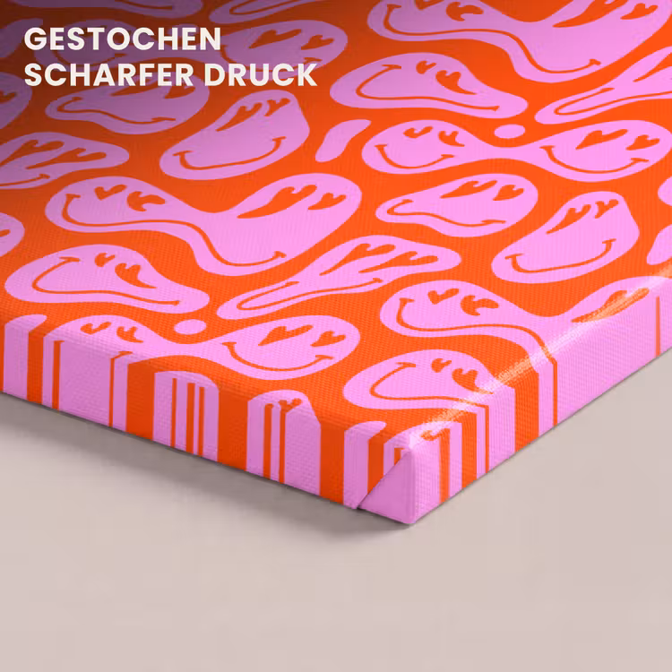 Valentijn - Smiley - Rood - Roze canvas 2cm klein 34 -closeup_print_DE