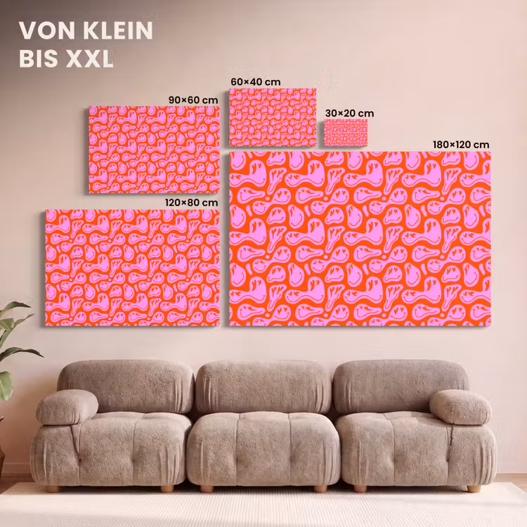 Valentijn - Smiley - Rood - Roze canvas 2cm klein 34 -Xsfeer8_DE
