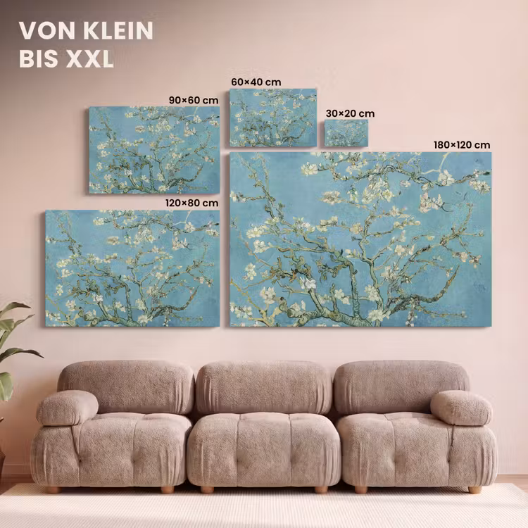 Van Gogh - Amandelbloesem - Oude meesters - Kunst - Vintage canvas 2cm klein -Xsfeer8_DE