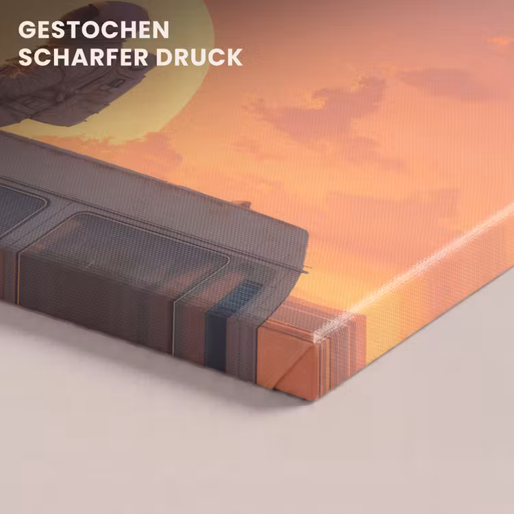 Busje - Kat - Zonsondergang - Oranje canvas 2cm klein -uniquesellingpoint_afwerking-onlywow_DE