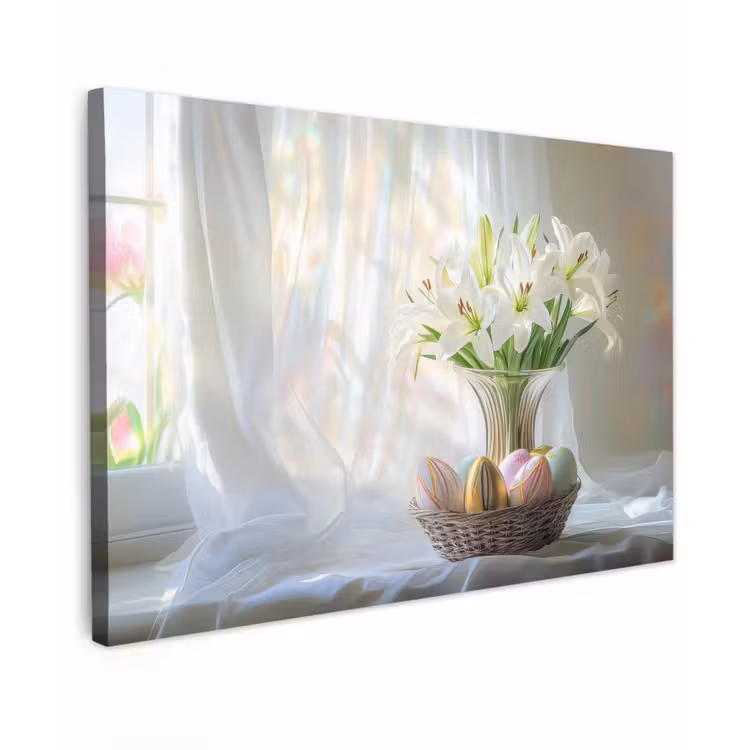 Vaas - Eieren - Bloemen canvas 2cm klein -z3d