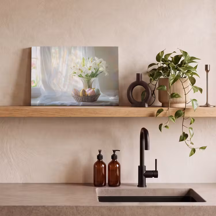 Vaas - Eieren - Bloemen canvas 2cm klein -sfeer3