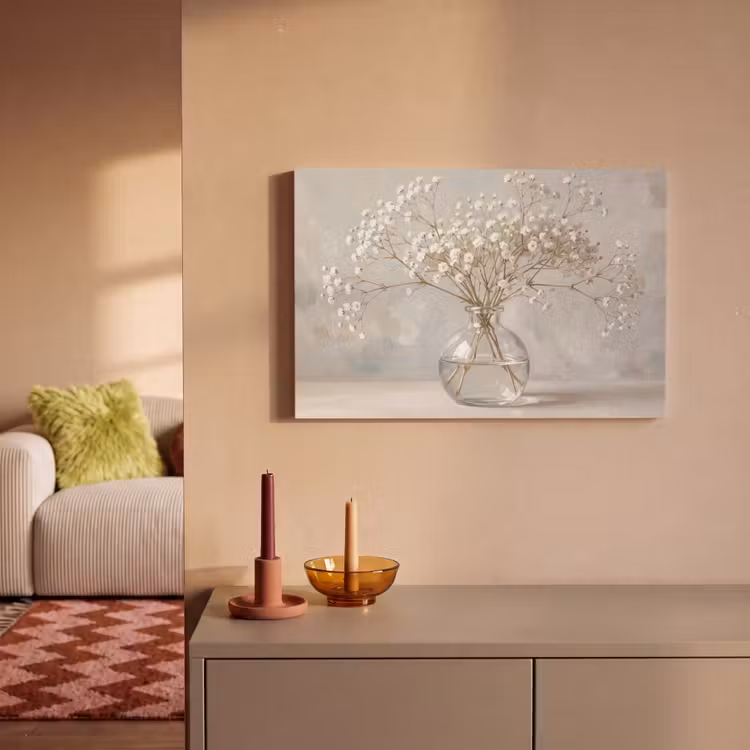 Vaas - Gipskruid - Wit canvas 2cm klein -sfeer1