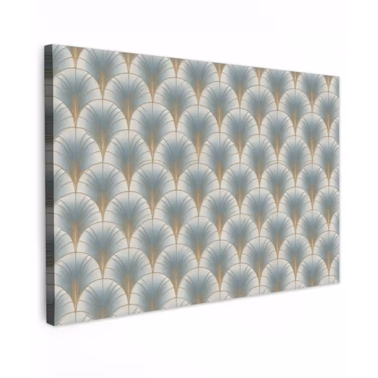 Waaier - Klassiek - Blauw canvas 2cm klein 34 -z3d