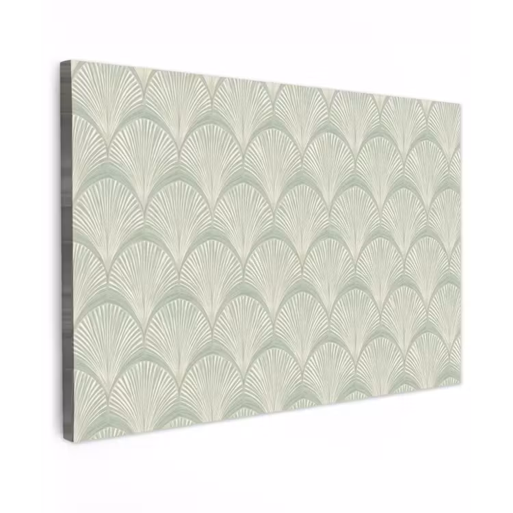 Waaiers - Patroon - Groen canvas 2cm klein 34 -z3d