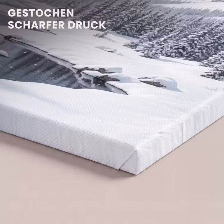 Sneeuwlandschap - Bergen - Rivier - Winter canvas 2cm klein -uniquesellingpoint_afwerking-onlywow_DE