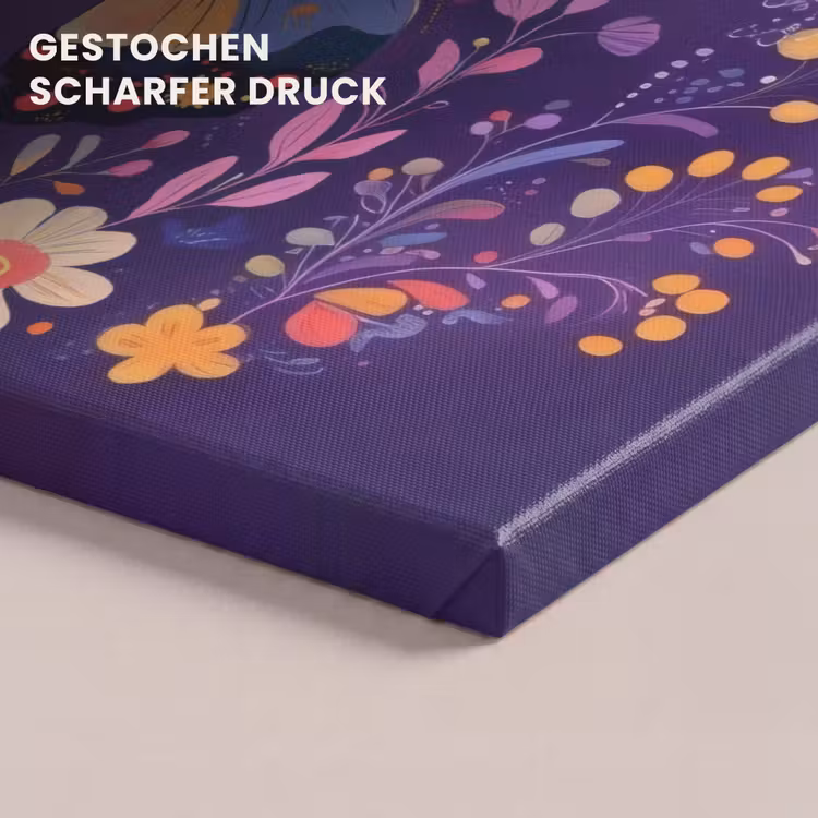 Sierlijk - Bloemen - Vlinder - Paars canvas 2cm klein -uniquesellingpoint_afwerking-onlywow_DE
