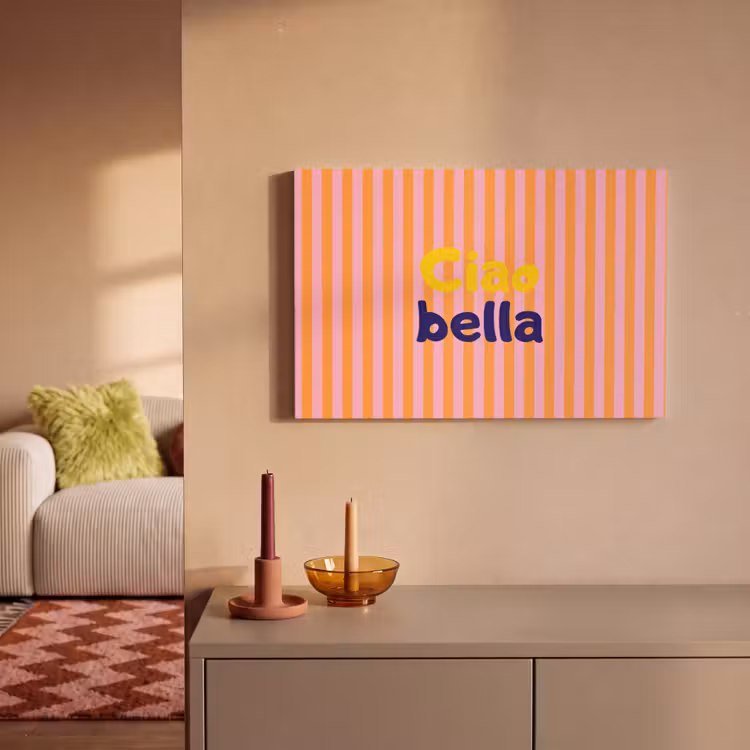 Verticaal - Strepen - Oranje - Ciao bella canvas 2cm klein -sfeer1