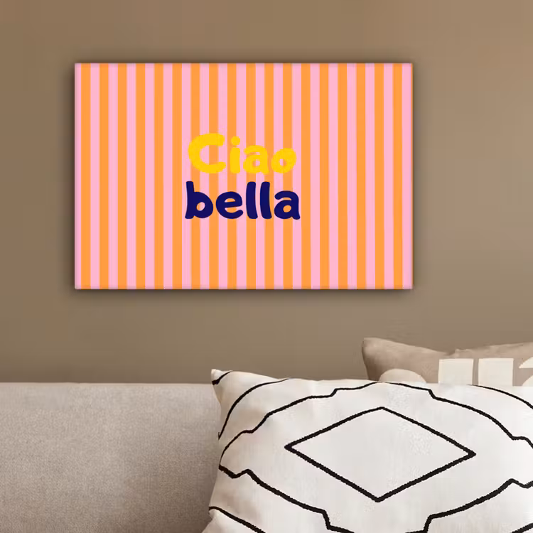 Verticaal - Strepen - Oranje - Ciao bella canvas 2cm klein -closeup_print_DE
