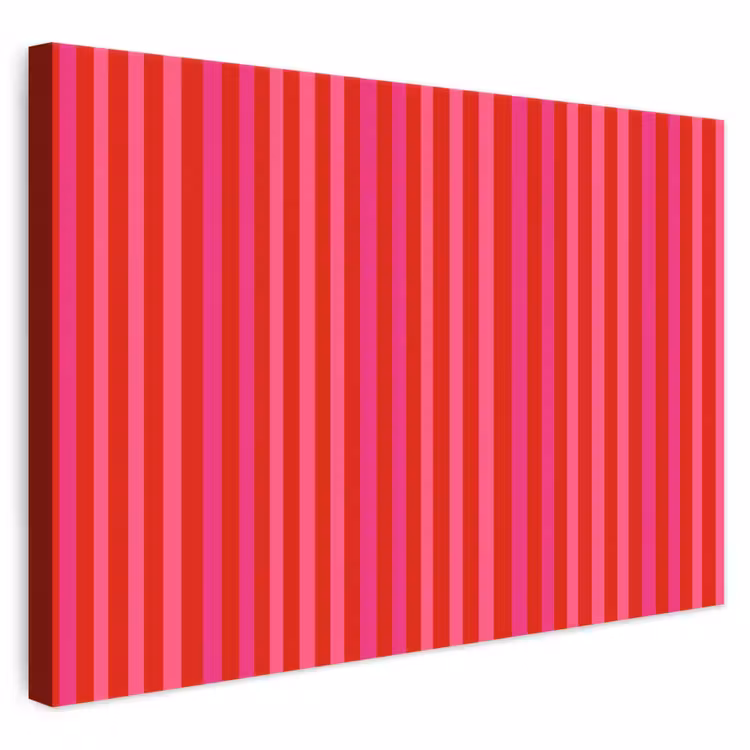 Verticaal - Strepen - Roze canvas 2cm klein 34 -3d