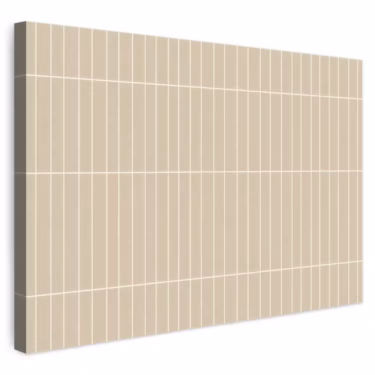 Verticaal - Wandtegel - Crème - Beige canvas 2cm klein 34 -3d