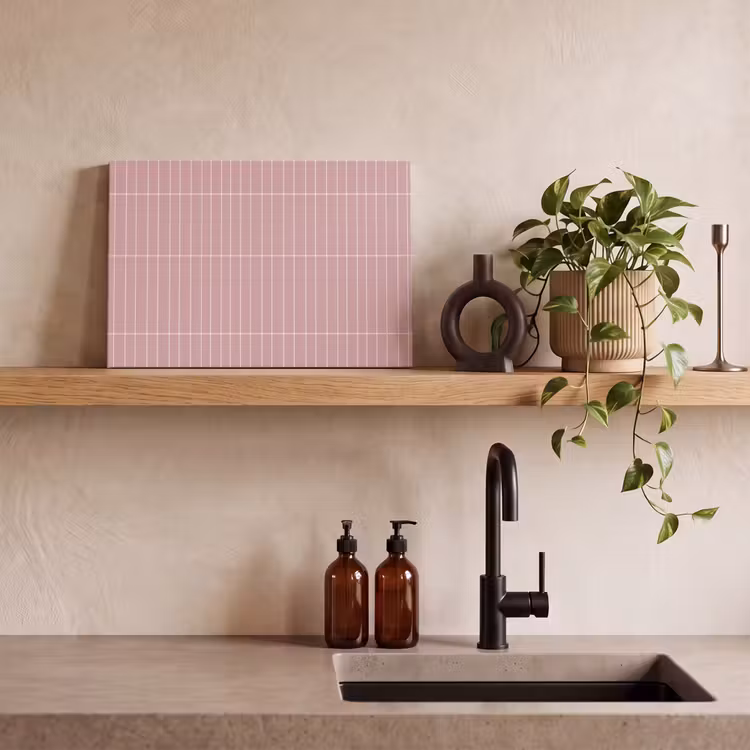 Verticaal - Wandtegel - Lichtroze canvas 2cm klein 34 -sfeer3