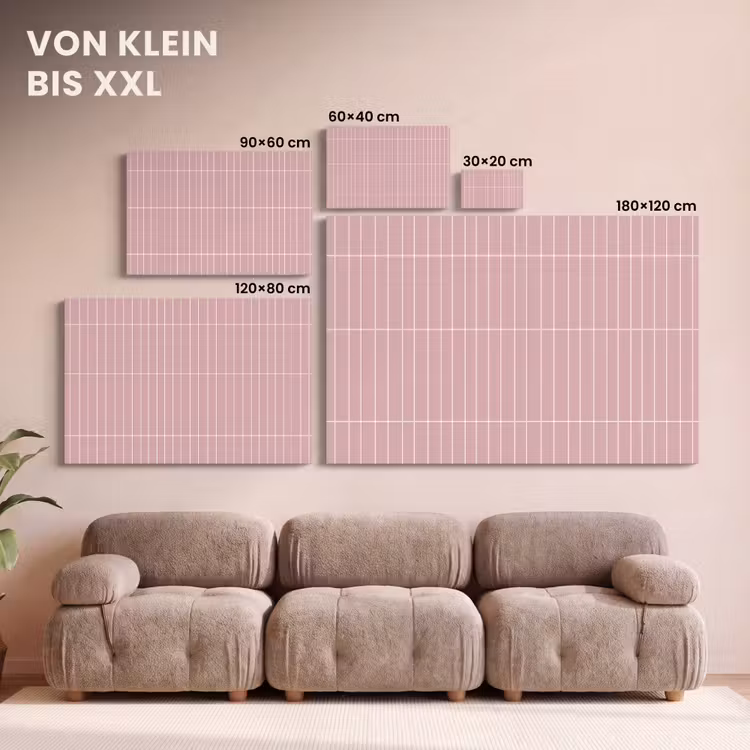 Verticaal - Wandtegel - Lichtroze canvas 2cm klein 34 -Xsfeer8_DE
