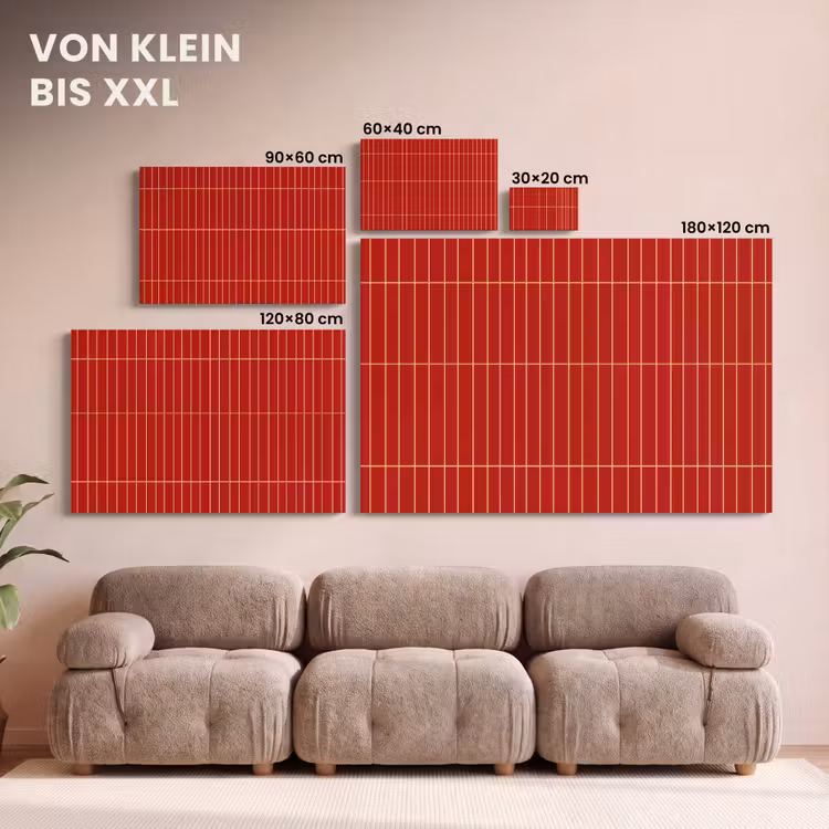 Verticaal - Wandtegel - Helderrood canvas 2cm klein 34 -Xsfeer8_DE