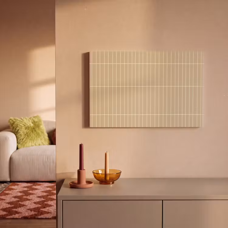 Verticaal - Wandtegel - Zand - Beige canvas 2cm klein 34 -sfeer1