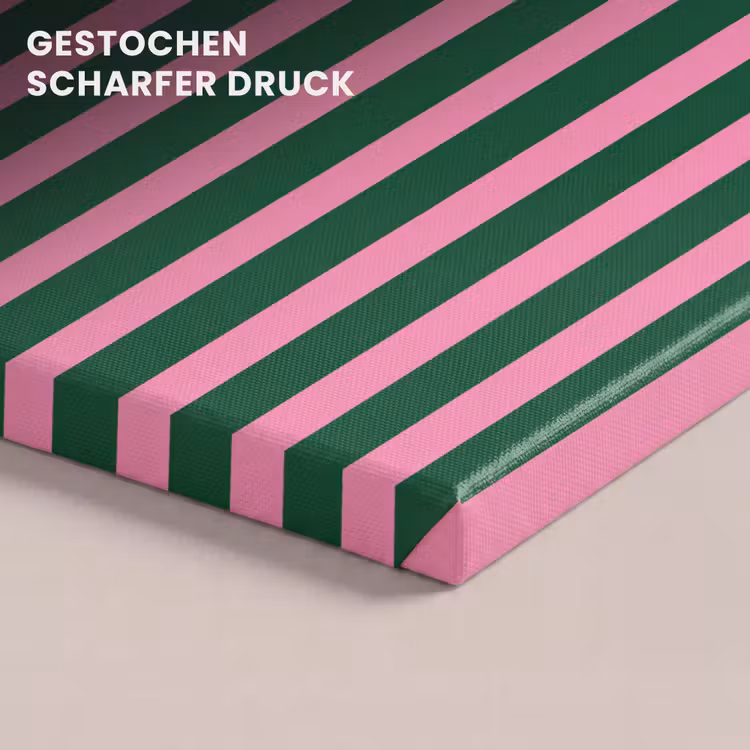 Verticale strepen - Groen - Roze canvas 2cm klein 34 -closeup_print_DE