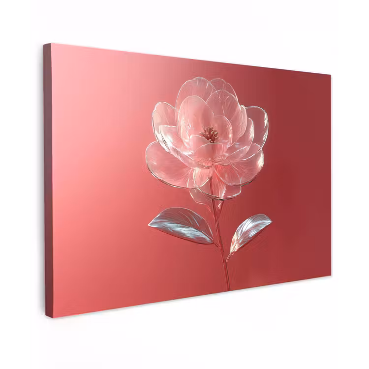 Sierlijk - Bloem - Roze - Glazen canvas 2cm klein -z3d