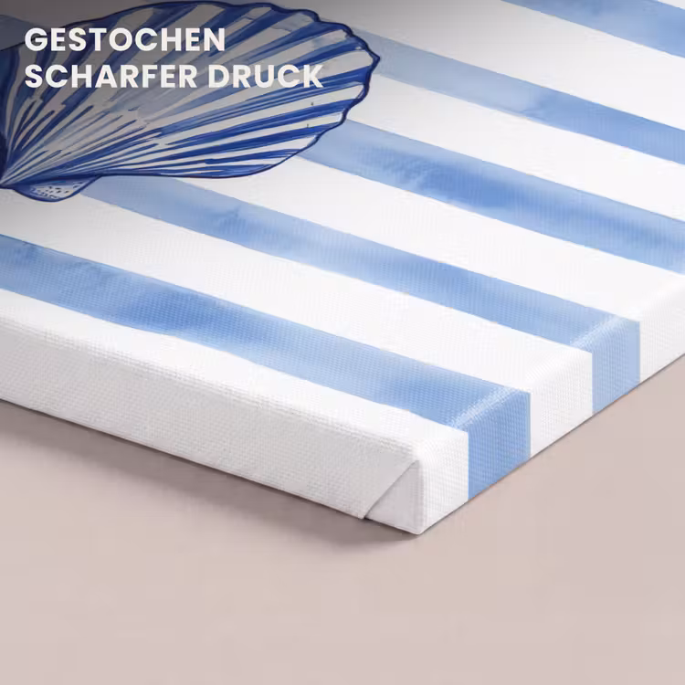 Vier schelpen - Blauw - Wit - Strepen canvas 2cm klein -uniquesellingpoint_afwerking-onlywow_DE