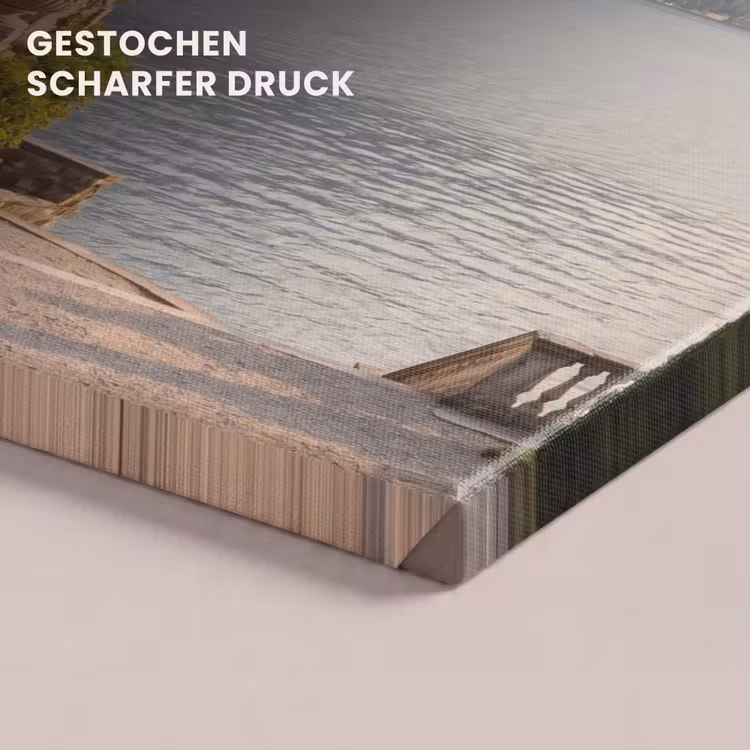 Leinwandbild - Villa – Wasser – Treppen - Villa - water -trappen canvas 2cm klein