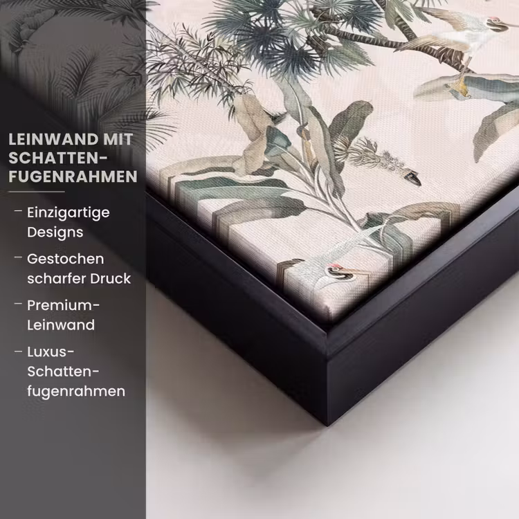Vintage - Jungle - Dieren - Natuur Canvas met baklijst klein -uniquesellingpoint_productkenmerken_DE