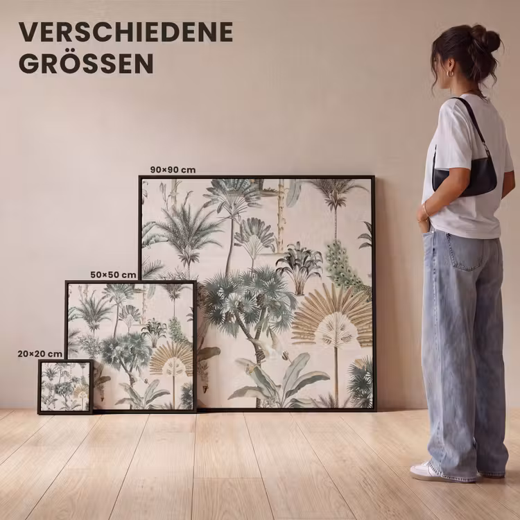 Vintage - Jungle - Dieren - Natuur Canvas met baklijst klein -comparison_formatenoverzicht_DE