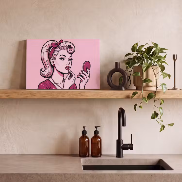 Vintage - Vrouw - Roze canvas 2cm klein -closeup_print_DE