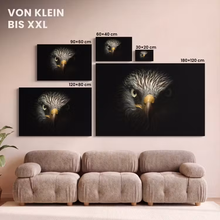 Vogel - Adelaar - Roofvogels - Oog - Snavel - Licht canvas 2cm klein -Xsfeer8_DE