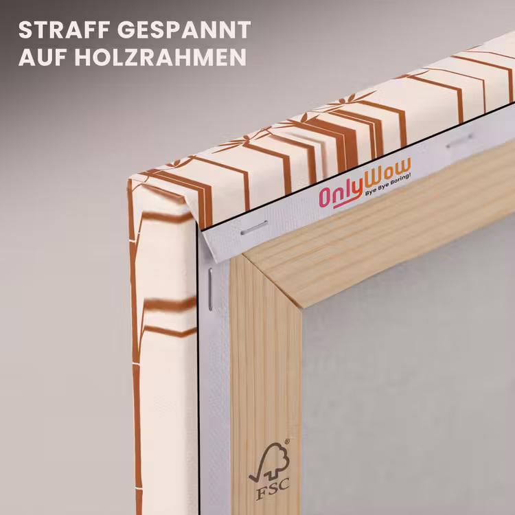 Vogel - Boom - Tropisch - Minimalistisch - Bruin canvas 2cm klein -uniquesellingpoint_afwerking-onlywow_DE