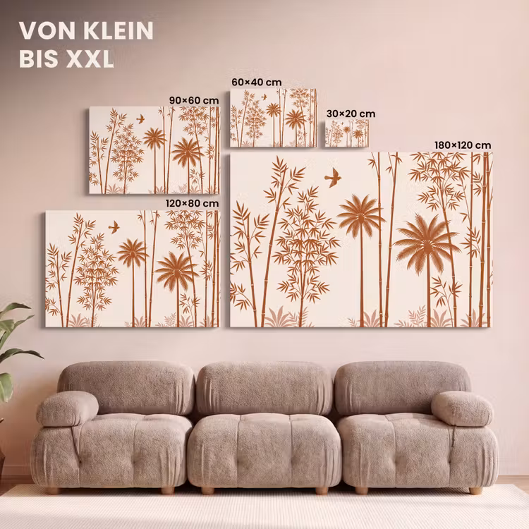 Vogel - Boom - Tropisch - Minimalistisch - Bruin canvas 2cm klein -Xsfeer8_DE