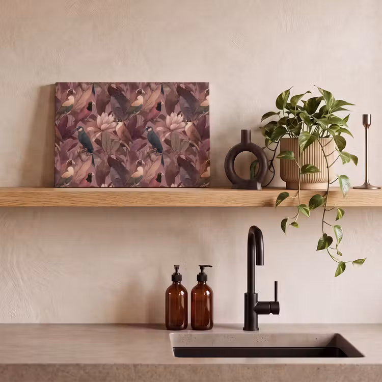 Vogels - Bladeren - Roze canvas 2cm klein 34 -sfeer6