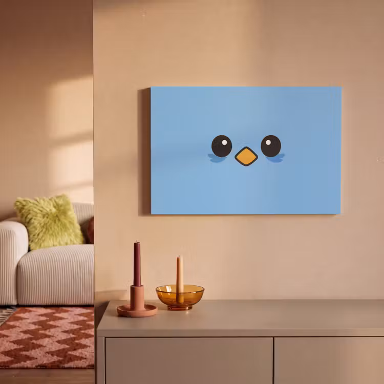 Vogel - Blauw - Eenvoudig canvas 2cm klein -sfeer1