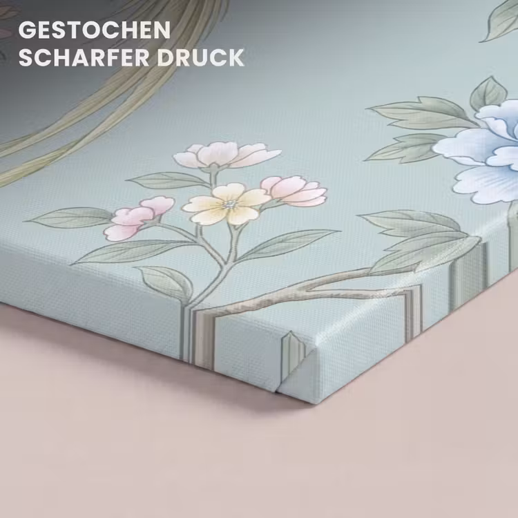 Vogel - Bloemen - Kleurrijk canvas 2cm klein -closeup_print_DE