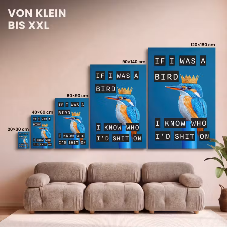 Vogel - Decoratie - Ijsvogel - Blauw canvas 2cm klein -Xsfeer8_DE